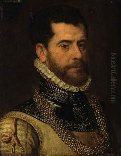 Portrait Of A Gentleman In Armor Oil Painting by Frans Pourbus the Elder