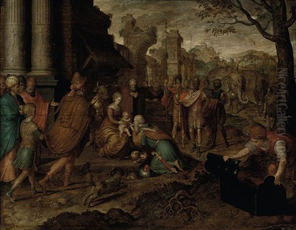 The Adoration Of The Magi Oil Painting by Frans Pourbus the Elder