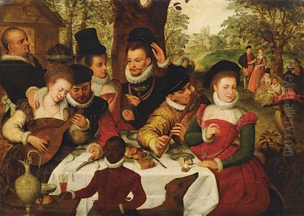 Gesellschaft Im Freien Oil Painting by Frans Pourbus the Elder