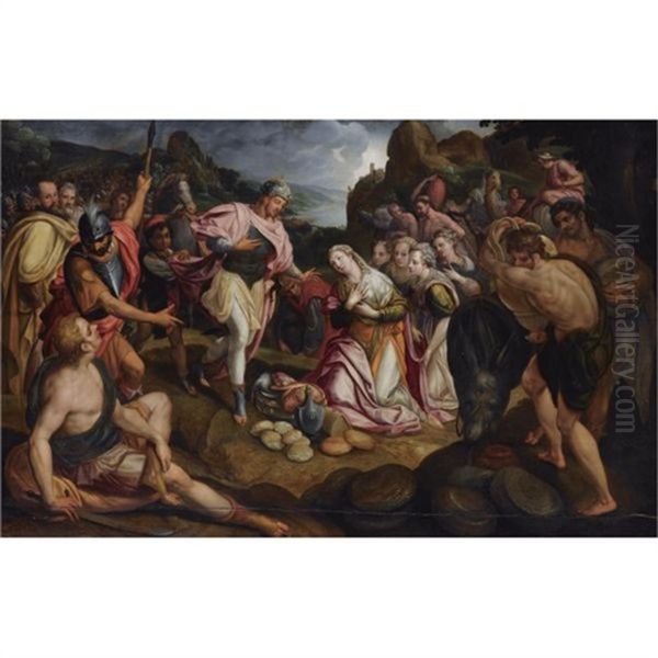 The Meeting Of David And Abigail Oil Painting by Frans Pourbus the Elder