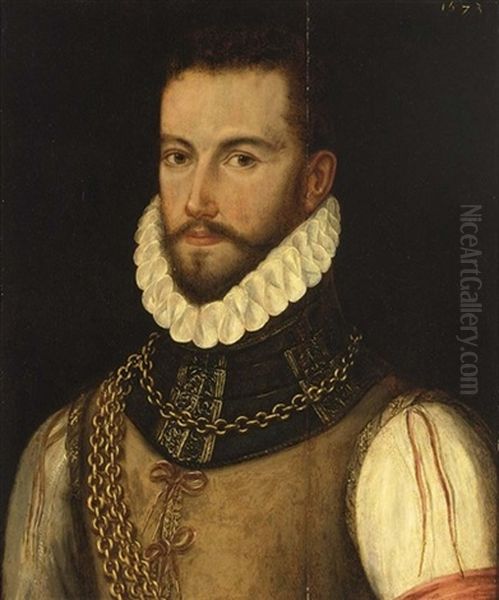 Portrait Of A Bearded Gentleman With A Ruff Collar Oil Painting by Frans Pourbus the Elder