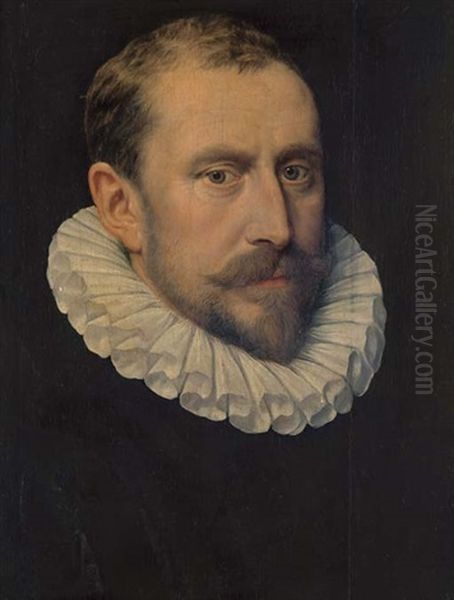 Portrait Of A Bearded Gentleman, Bust-length, With A Ruff Collar Oil Painting by Frans Pourbus the Elder