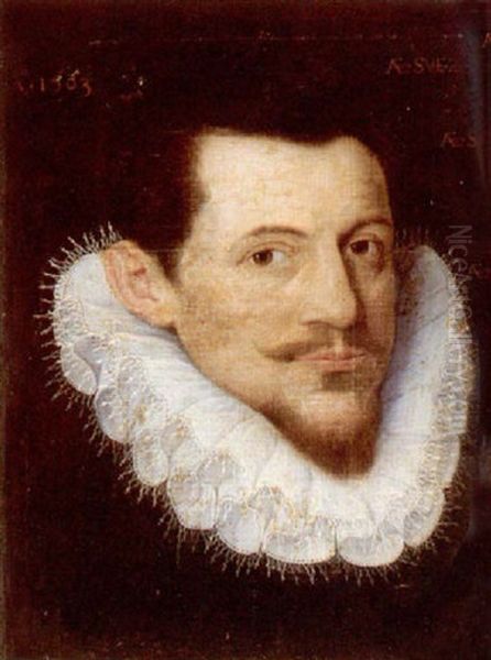 Portrait Of A Man Wearing Black Oil Painting by Frans Pourbus the Elder