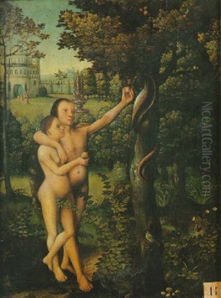 Adam Et Eve Au Paradis Terestre Oil Painting by Frans Pourbus the Elder