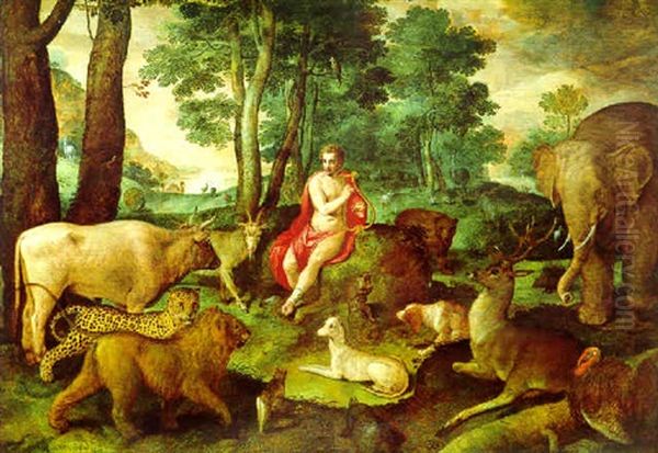 Orpheus Bezaubert Baume Und Tiere Oil Painting by Frans Pourbus the Elder