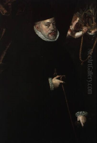 Bildnis Konig Philipp Ii. Von Spanien (1527-1598) Oil Painting by Frans Pourbus the Elder