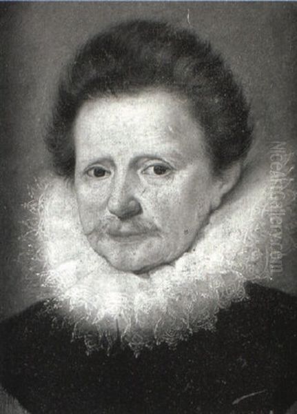 Portrait Of A Gentleman In A Black Coat And White Ruff Oil Painting by Frans Pourbus the Elder