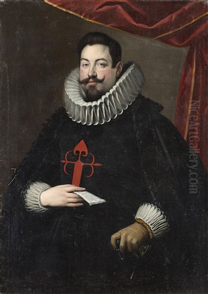 Portrait Of Man With Ruff Oil Painting by Frans Pourbus the younger