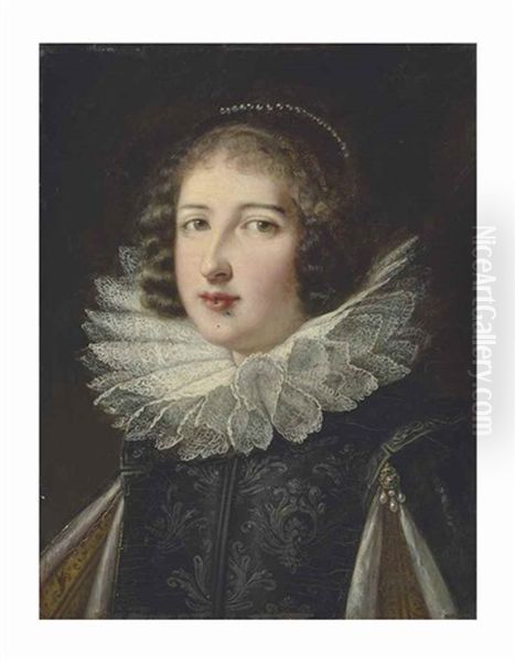 Portrait Of A Young Woman In A Lace Ruff by Frans Pourbus the younger