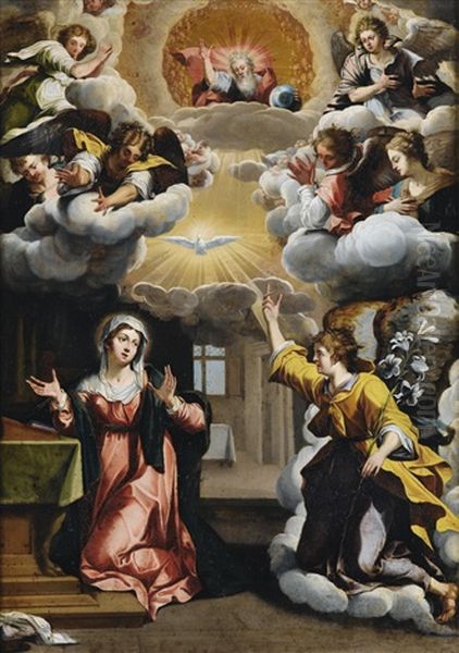 The Annunciation After An Engraving By Pieter Van Laer Oil Painting by Frans Pourbus the younger