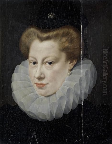 Portrait Of A Lady, Bust-length, In Black Costume And White Ruff Oil Painting by Frans Pourbus the younger