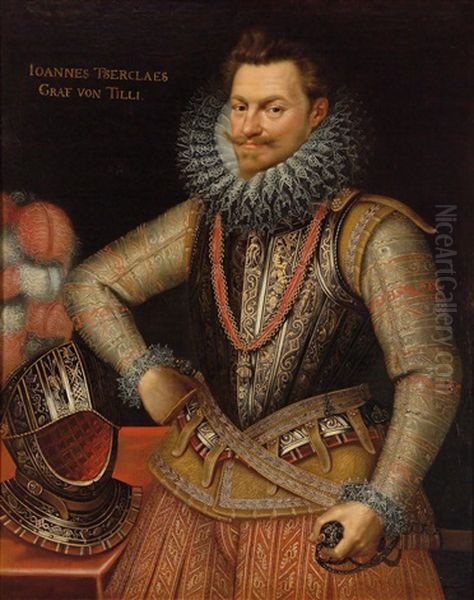 Bildnis Des Prinzen Philipp Wilhelm Von Oranien (1554-1618) Im Brustharnisch Mit Dem Orden Vom Goldenen Vlies Oil Painting by Frans Pourbus the younger