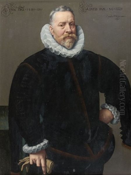 Portrait D'un Homme Age De Cinquante-six Ans Oil Painting by Frans Pourbus the younger