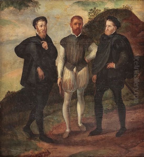 Carol Quintul And His Brother Ferdinand, Duke Of Milan Oil Painting by Frans Pourbus the younger