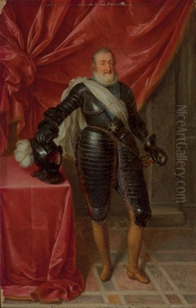 Portrait Of Henry Iv, King Of France, Wearing The Order Of The Holy Spirit Oil Painting by Frans Pourbus the younger