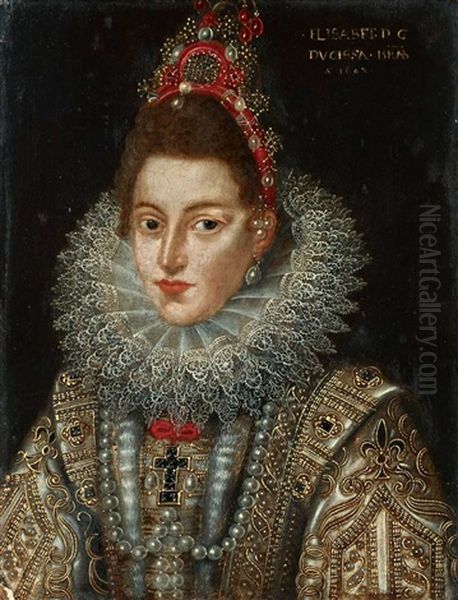 Bildnis Der Herzogin Elisabeth Oil Painting by Frans Pourbus the younger