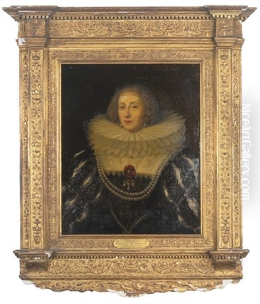 Portrait Of Henriette De Joyeuse by Frans Pourbus the younger