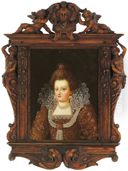 Bildnisbuste Der Gemahlin Heinrich Iv., Maria De'medici Oil Painting by Frans Pourbus the younger