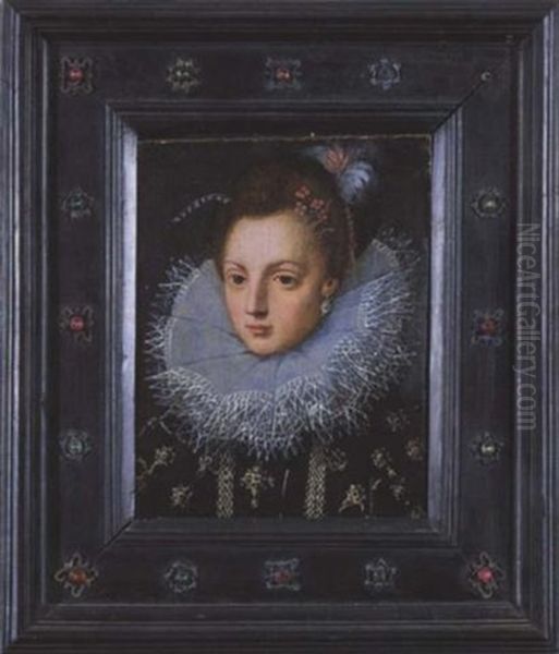 Damenportrat Oil Painting by Frans Pourbus the younger