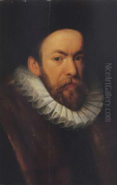 Portrait Of A Bearded Man In A Fur-trim Coat With A White Ruff Oil Painting by Frans Pourbus the younger