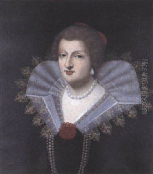 Portrait D'anne D'autriche (?) Oil Painting by Frans Pourbus the younger