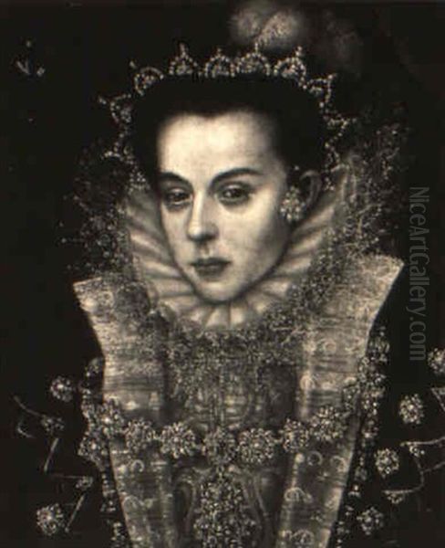 Portrait Of Catherine Of Aragon Oil Painting by Frans Pourbus the younger