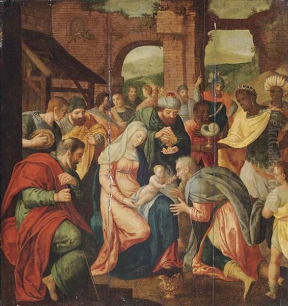 The Adoration Of The Magi Oil Painting by Pieter Jansz Pourbus