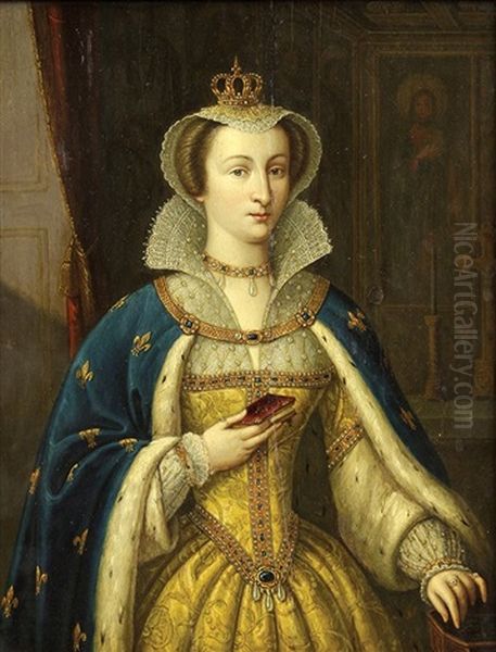 Portrait Of Mary Queen Of Scotland, France Oil Painting by Pieter Jansz Pourbus