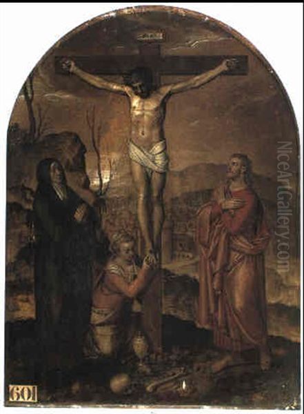 The Crucifixion Oil Painting by Pieter Jansz Pourbus