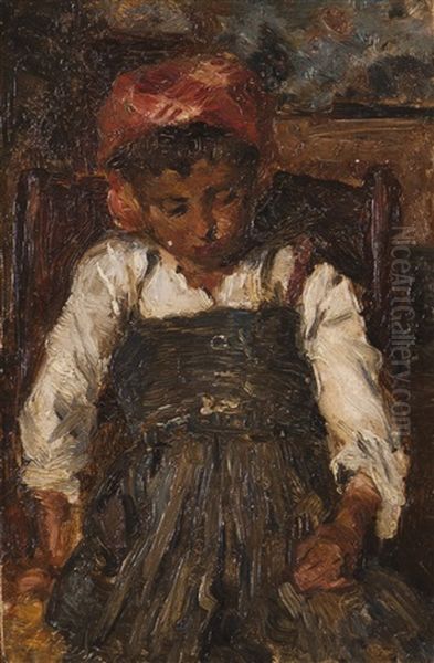 Peasant Oil Painting by Henrique Pousao