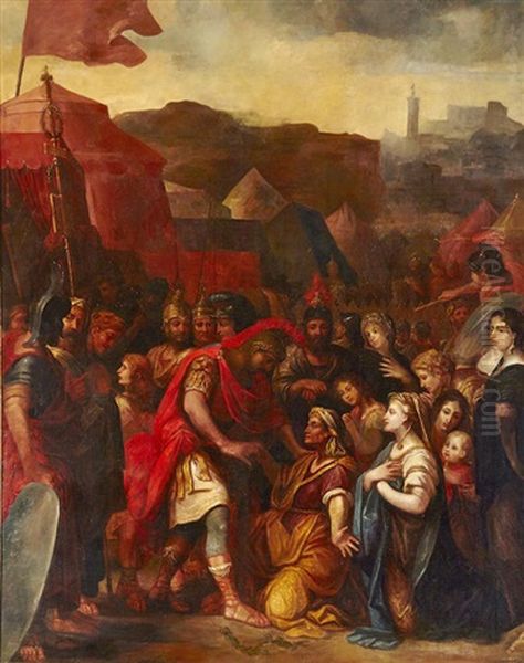 A Roman Centurion With Attendant Figures; Also A Companion Painting (a Pair) Oil Painting by Nicolas Poussin