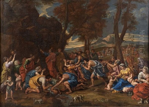 Le Frappement Du Rocheraujourd'hui Conservee A La National Gallery Of Edinburgh Expert Cabinet Turquin Oil Painting by Nicolas Poussin