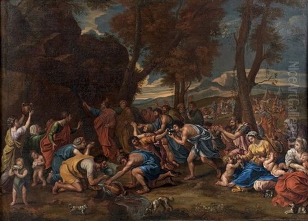 Le Frappement Du Rocher Oil Painting by Nicolas Poussin