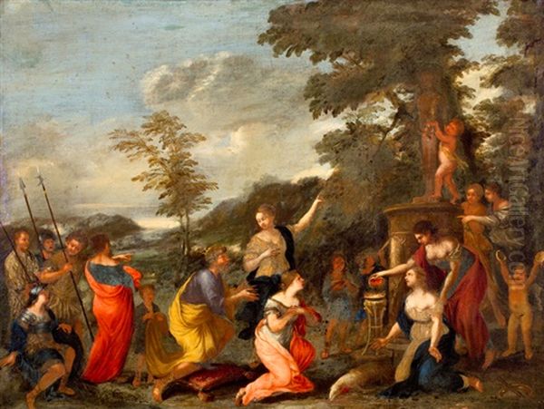 Offerfeest Oil Painting by Nicolas Poussin