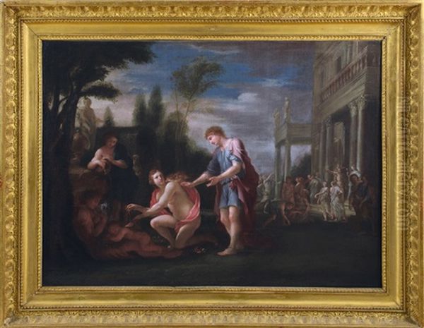 Venere Lega Le Ali Ad Amore Oil Painting by Nicolas Poussin