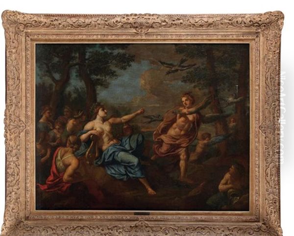 Apollon Et Les Pierides Transformes En Pie-grieches Oil Painting by Nicolas Poussin