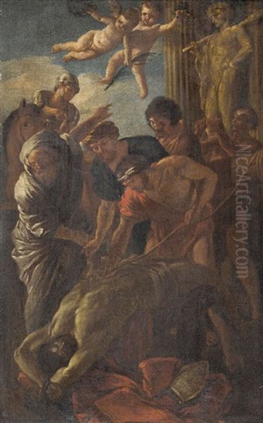 Das Martyrium Des Heiligen Erasmus Oil Painting by Nicolas Poussin