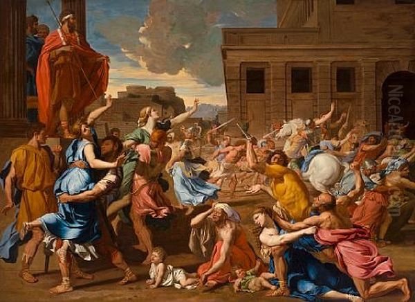 The Rape Of The Sabine Women Oil Painting by Nicolas Poussin