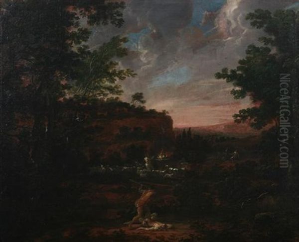 Cain And Abel Oil Painting by Nicolas Poussin