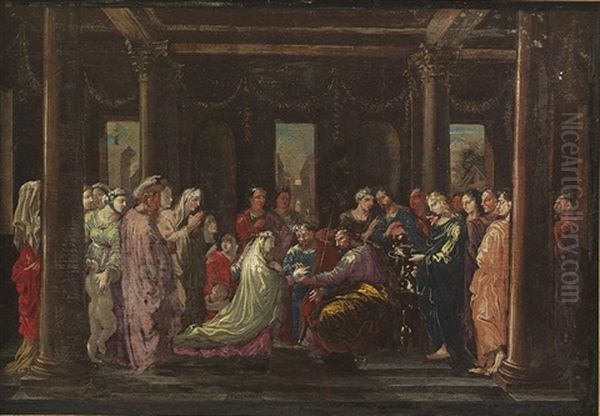 Ordination (+ Marriage; Pair) Oil Painting by Nicolas Poussin