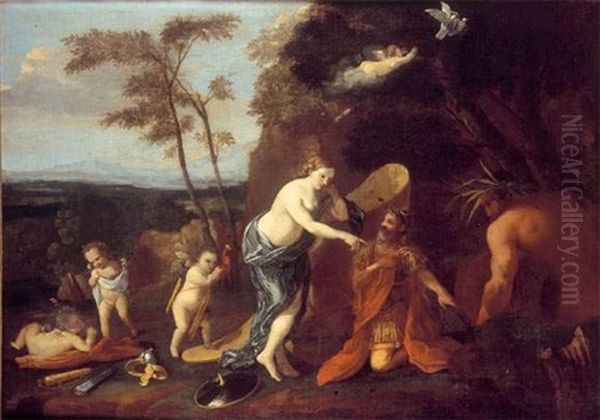 Venus Apportant Des Armes A Enee Oil Painting by Nicolas Poussin