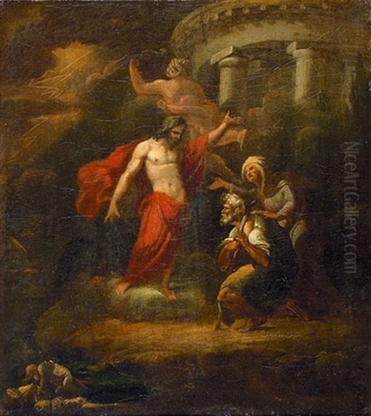 Deukalion Und Pyrrha Vor Zeus Oil Painting by Nicolas Poussin