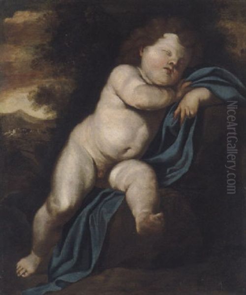 Schlafender Putto Oil Painting by Nicolas Poussin