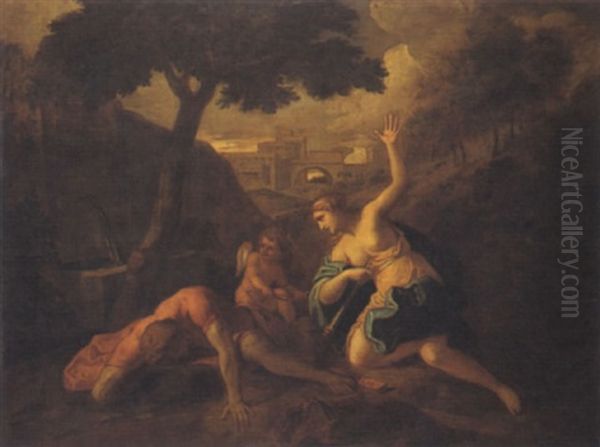 Priamo E Tsibe Oil Painting by Nicolas Poussin