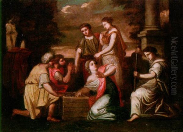 Les Filles De Lycomede Oil Painting by Nicolas Poussin