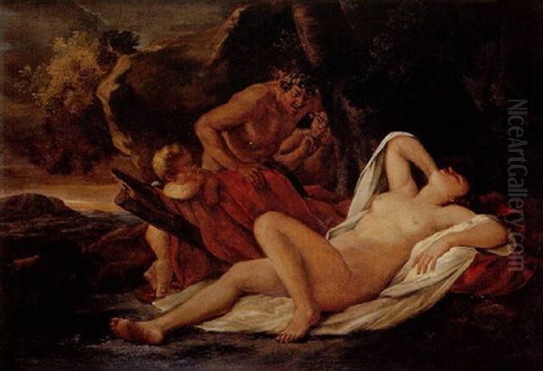 Une Nymphe Endormie Oil Painting by Nicolas Poussin