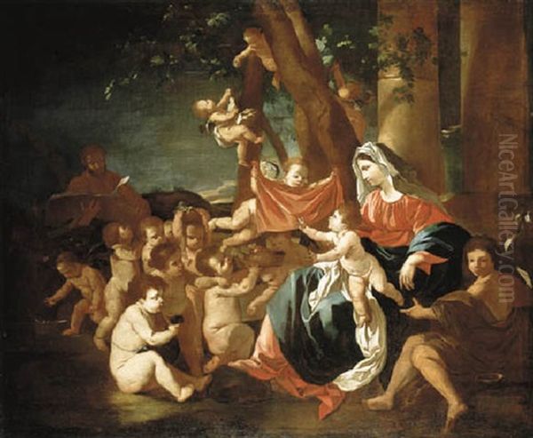 The Rest On The Flight To Egypt With The Youthful Saint John The Baptist Oil Painting by Nicolas Poussin