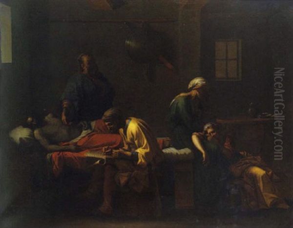 La Mort D'eudamidas Oil Painting by Nicolas Poussin