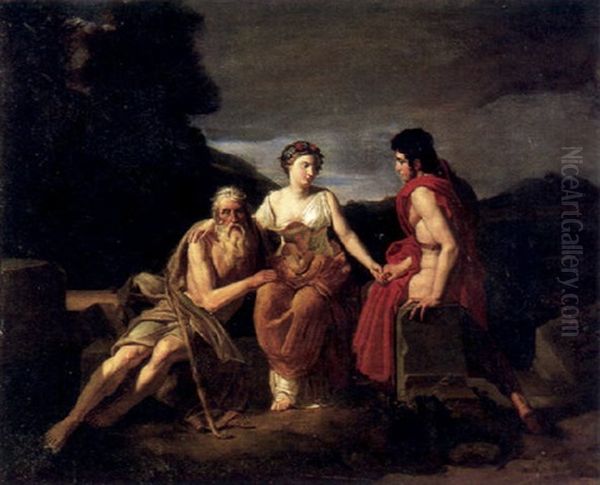 The Three Ages Of Man Oil Painting by Nicolas Poussin