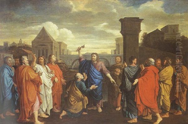 Le Christ Remettant Les Clefs A Saint Pierre Oil Painting by Nicolas Poussin